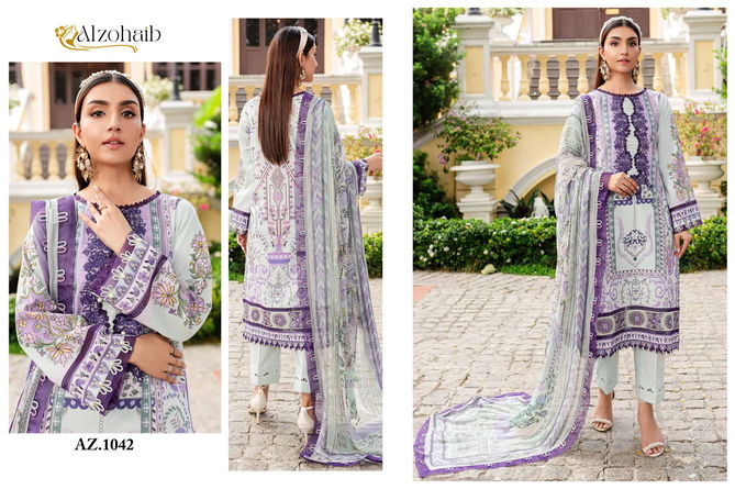 Queen Court Vol 2 By Alzohaib Printed Embroidery Cotton Pakistani Suits Wholesale Online
